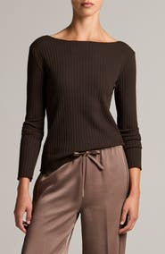 Vince Boat Neck Rib Top