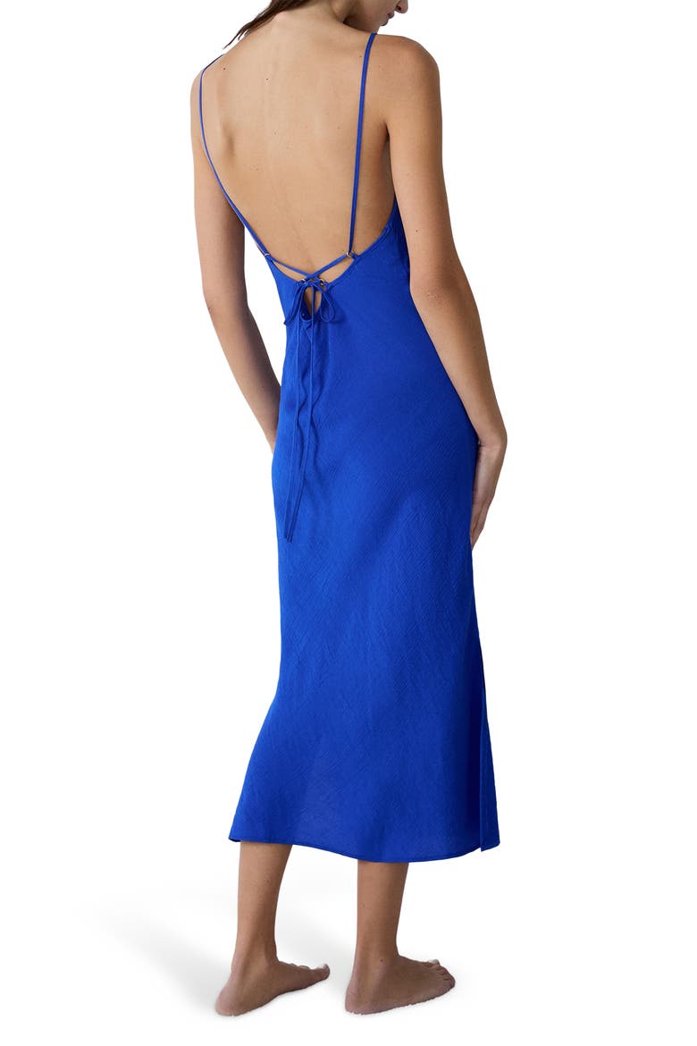 Beste Crinkled Embroidered Nightgown, Alternate, color, ROYAL BLUE