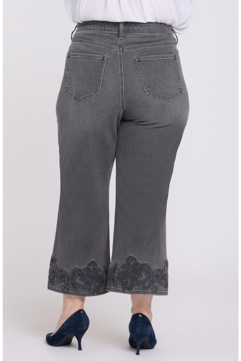 Teresa Embroidered High Waist Wide Leg Ankle Jeans, Alternate, color, DUSTY ASH