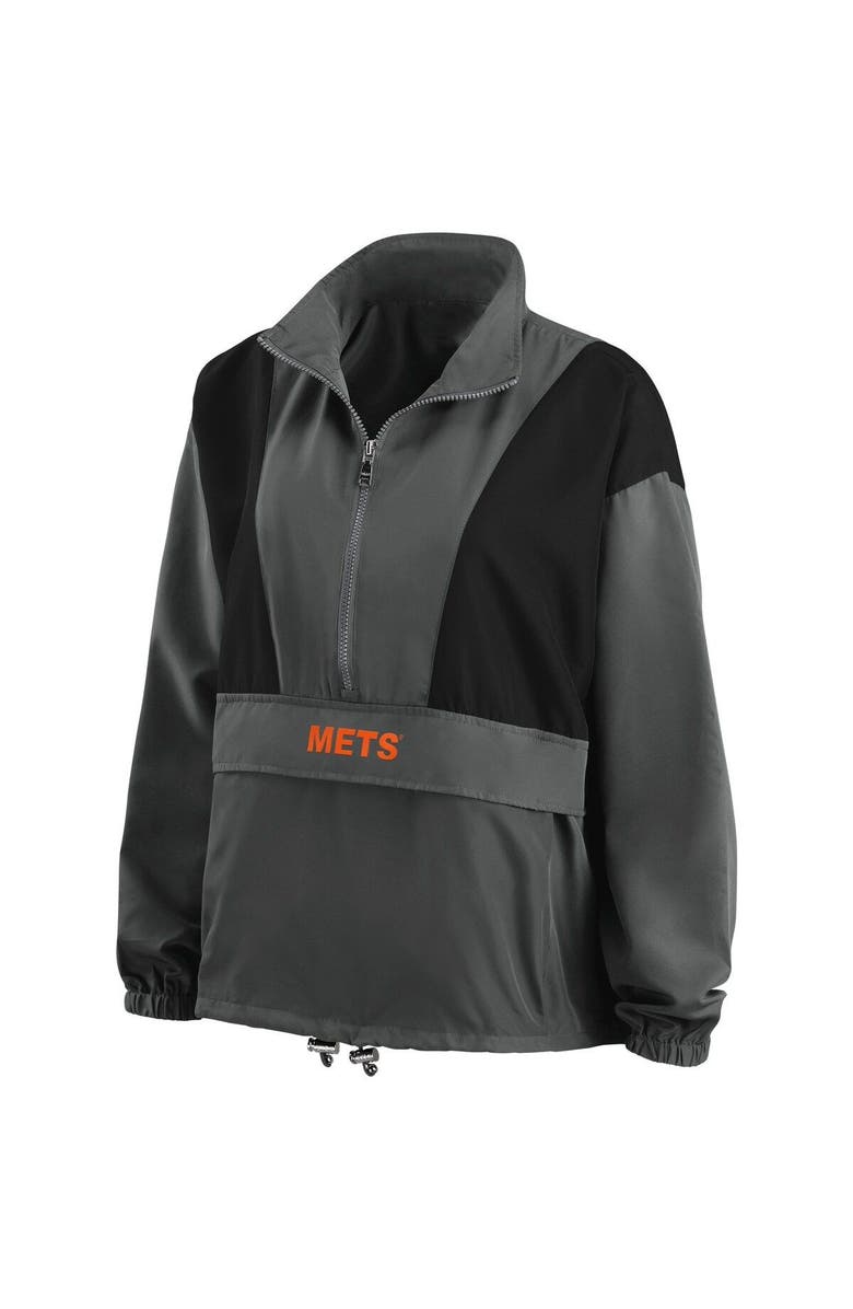 WEAR by Erin Andrews Women's WEAR by Erin Andrews Charcoal New York Mets Packable Half-Zip Jacket, Alternate, color, 