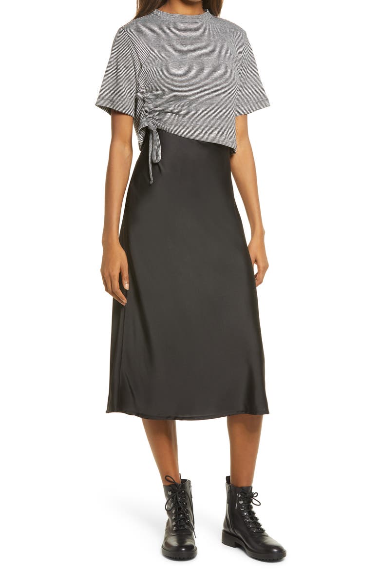 Benno Top & Slipdress, Main, color, CHALK WHITE/ BLACK