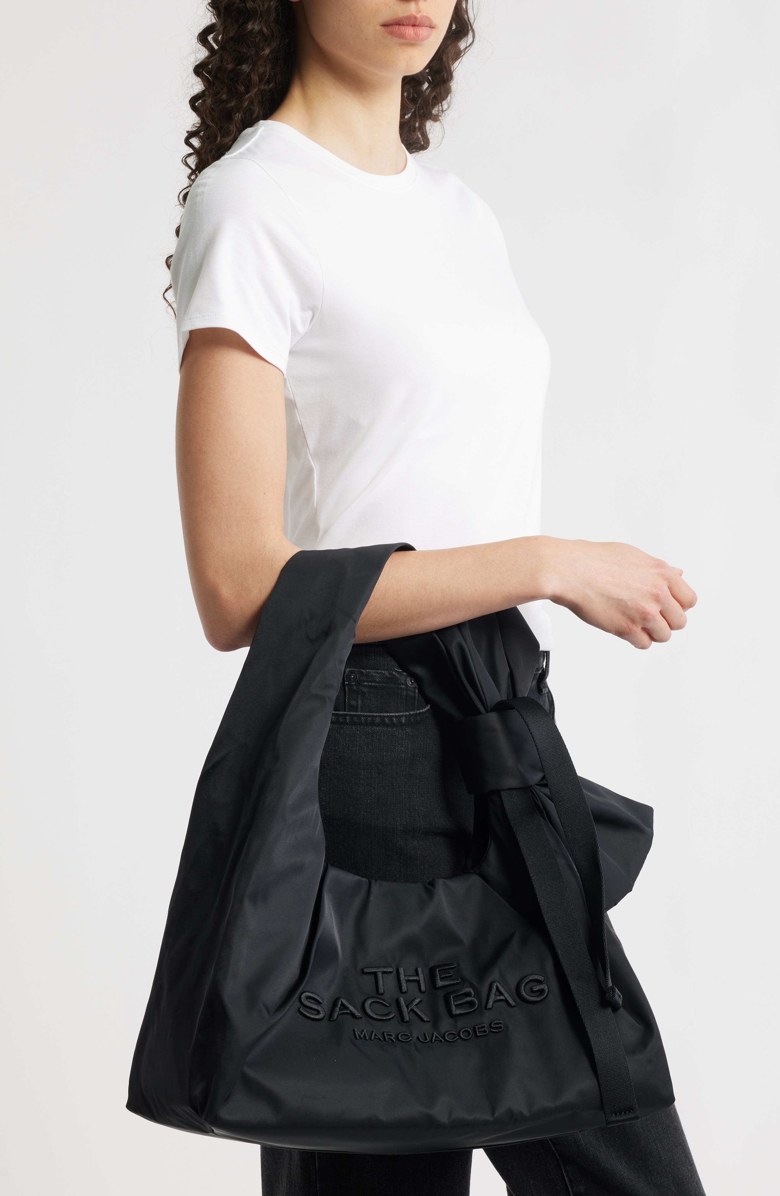 Marc Jacobs The Bow Nylon Sack Bag, Alternate, color, 