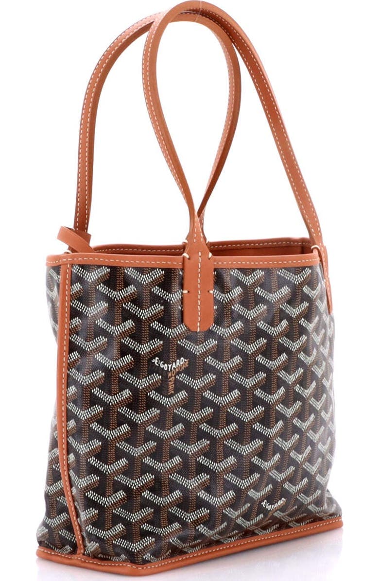 Pre-Owned Goyard Anjou Reversible Tote Coated Canvas Mini, Alternate, color, Black