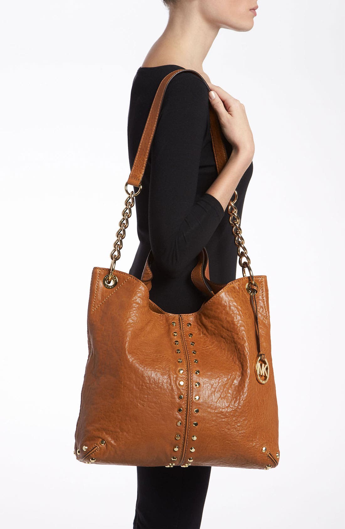 'Uptown Astor - Large' Shoulder Tote, Alternate, color, LUGGAGE