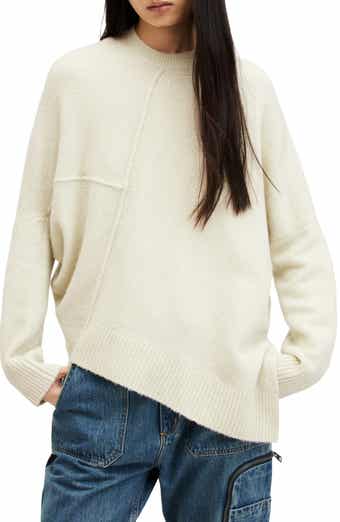 AllSaints Lock Asymmetric Hem Crewneck Sweater