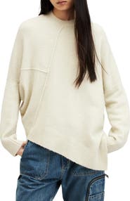 AllSaints Lock Asymmetric Hem Crewneck Sweater