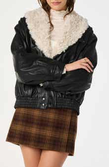 Jonyssa Faux Fur Trim Faux Leather Jacket