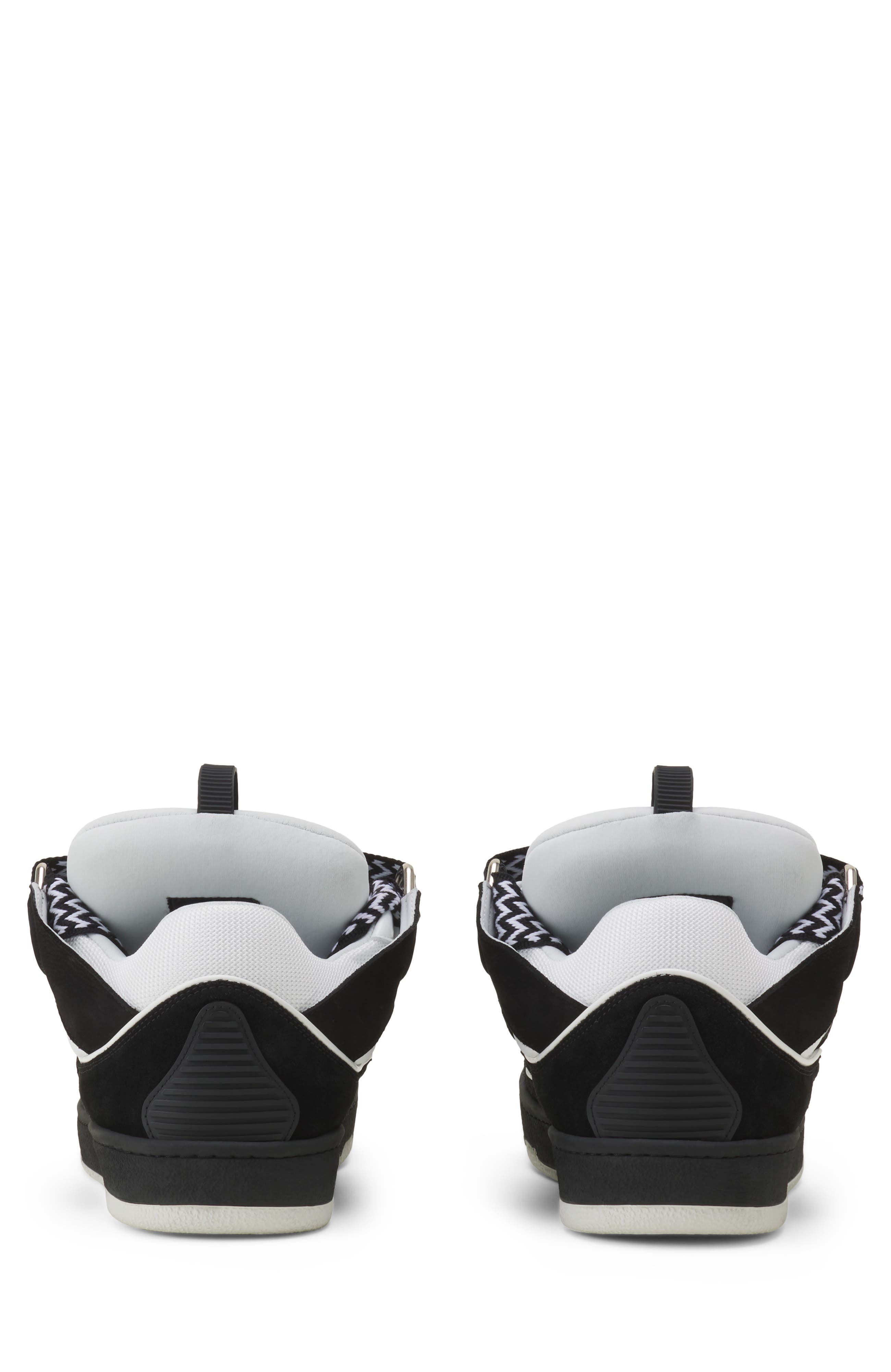 Lanvin Curb Sneakers In Leather, Alternate, color, Black/White