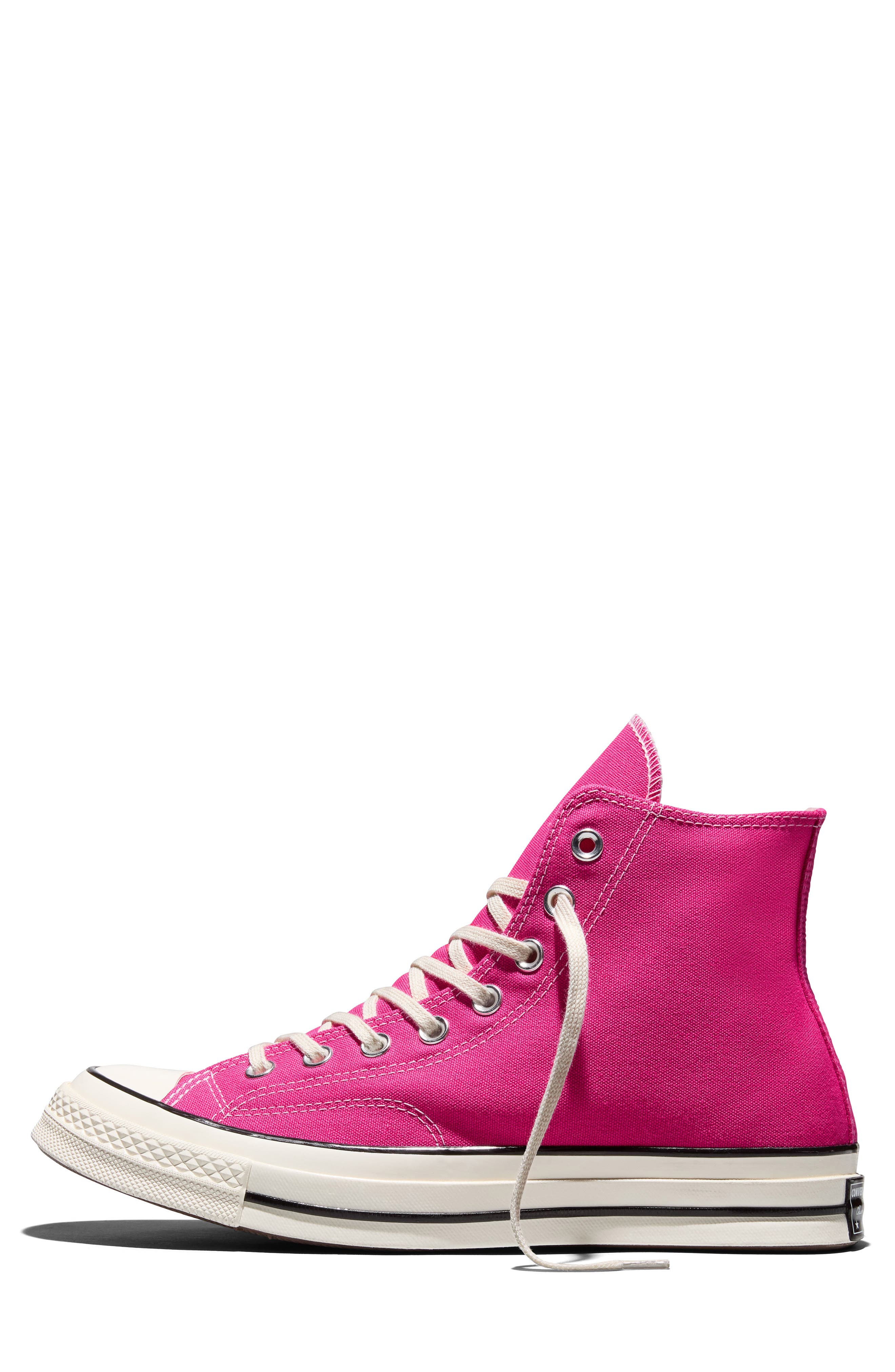 Chuck 70 High Top Sneaker, Alternate, color, ROUGH RASPBERRY/ EGRET/ BLACK
