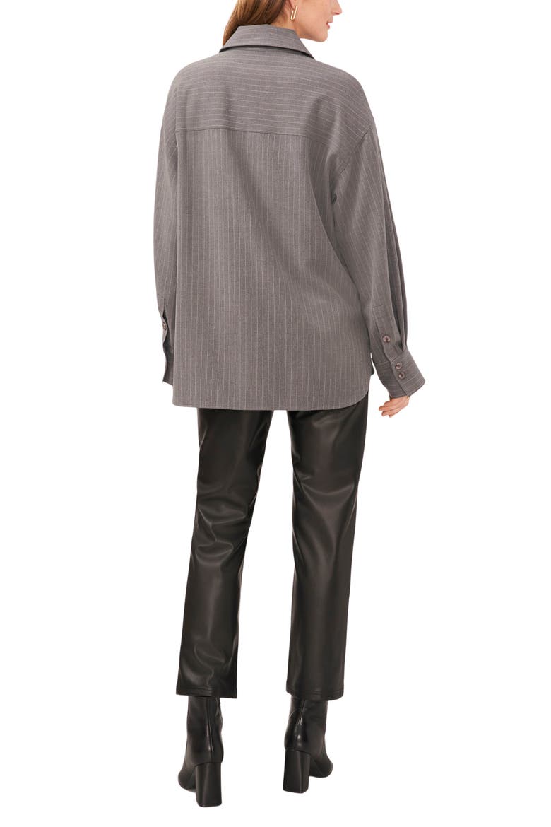 Pinstripe Oversize Shirt Jacket, Alternate, color, STEEL HEATHER