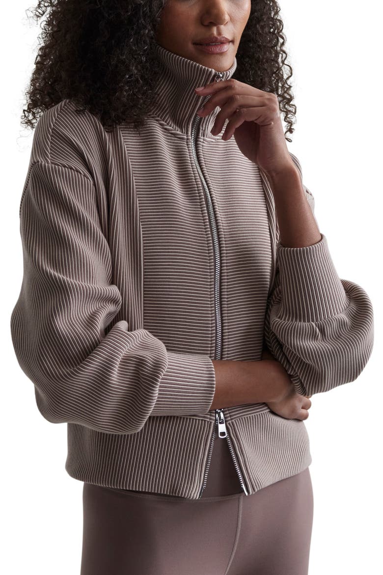 Gibbs Ottoman Rib Crop Zip Jacket, Alternate, color, TAUPE SAND