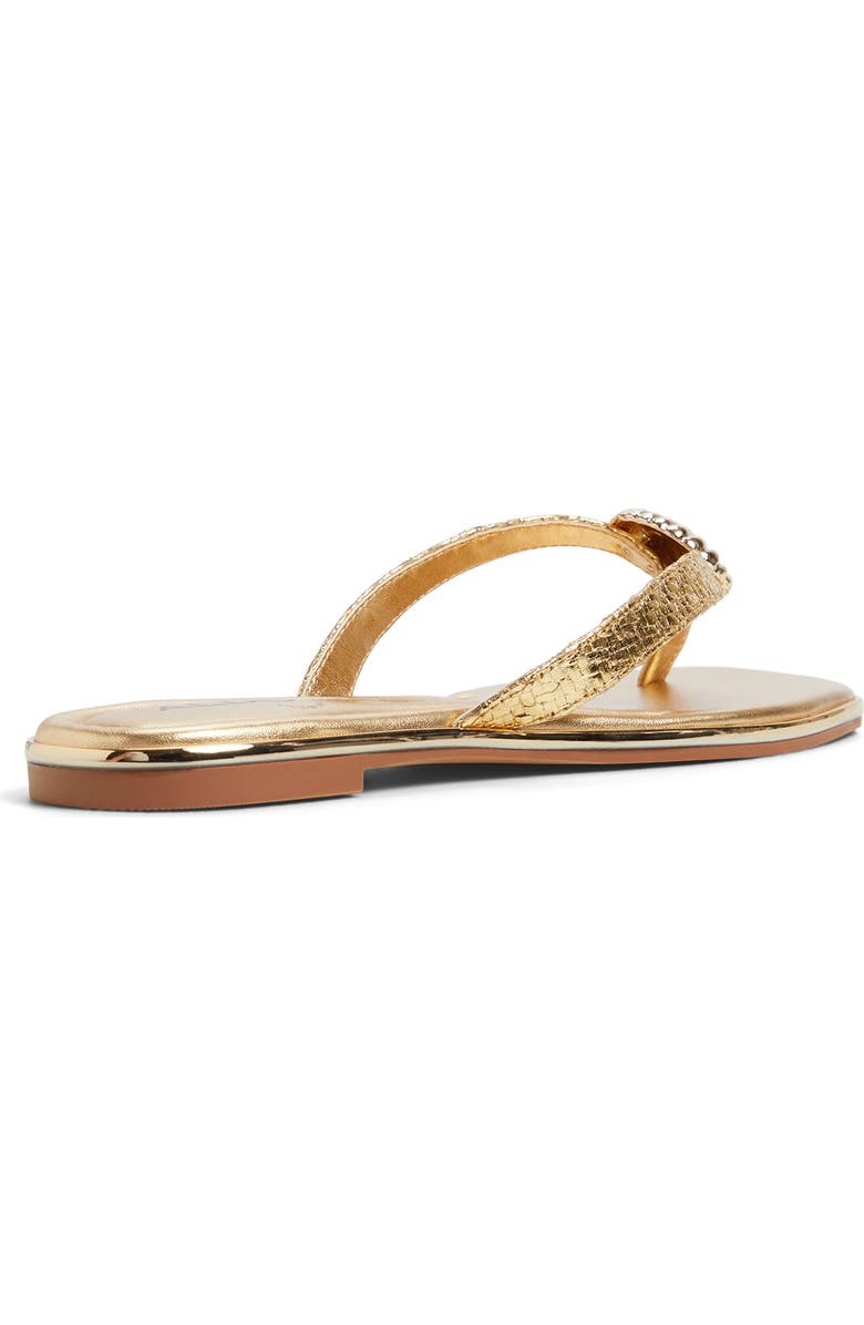 ALDO Conchiglia Flip Flop, Alternate, color, Gold