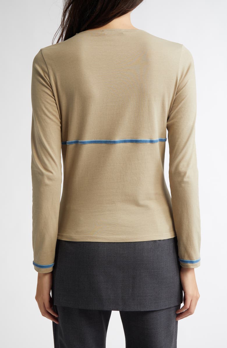 Paloma Wool Velvet Stripe Long Sleeve T-Shirt, Alternate, color, Beige