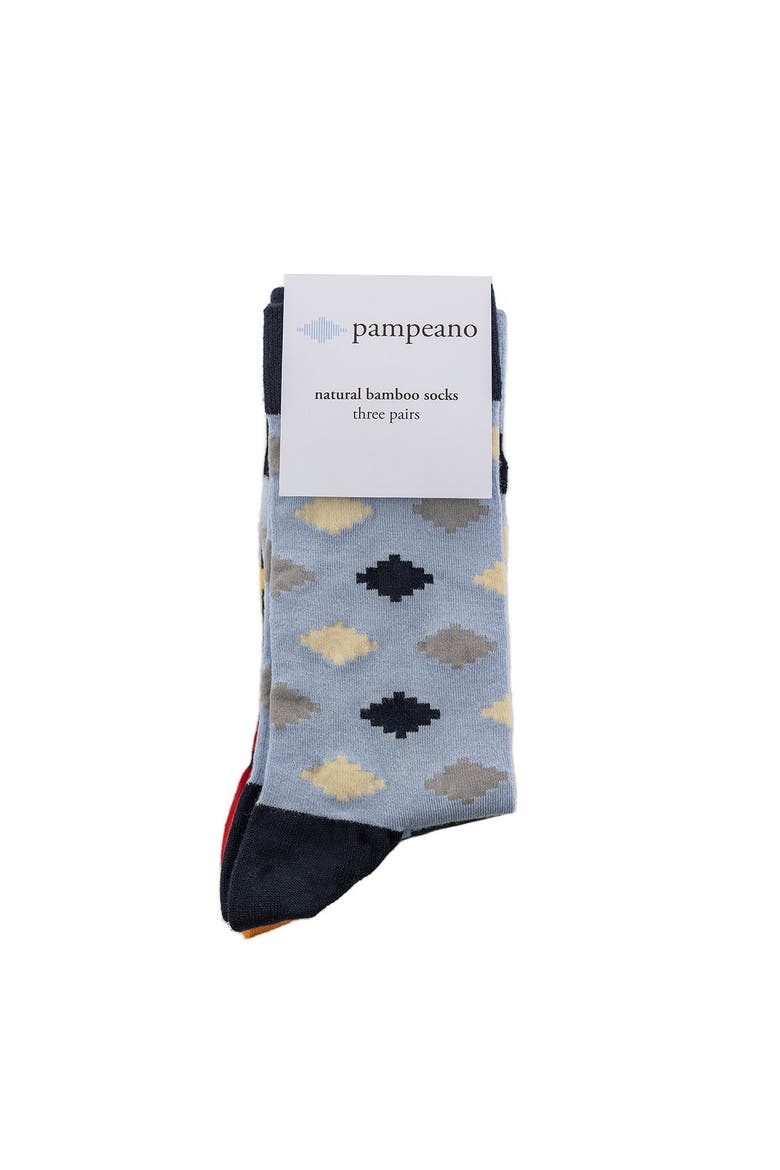 Men's Socks - Triple Pack, Alternate, color, Navy/Forest green/Cream