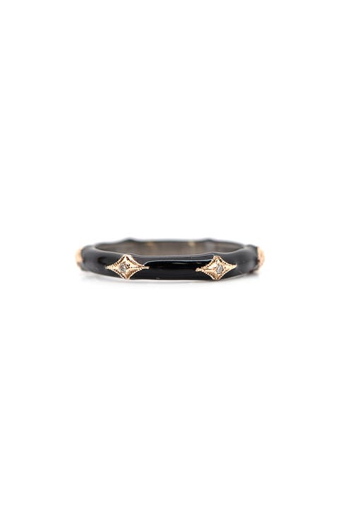 Champagne Diamond & Enamel Stack Ring