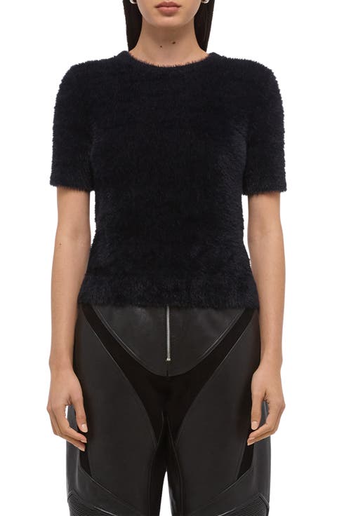Eyelash Faux Fur Crop Top