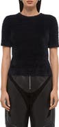Helmut Lang Eyelash Faux Fur Crop Top