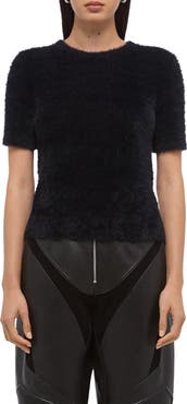 Helmut Lang Eyelash Faux Fur Crop Top