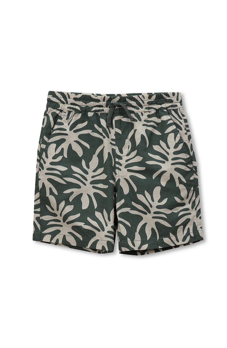 Lands' End Boys Linen Slub Shorts, Main, color, Tropical Leaf/Forest Green