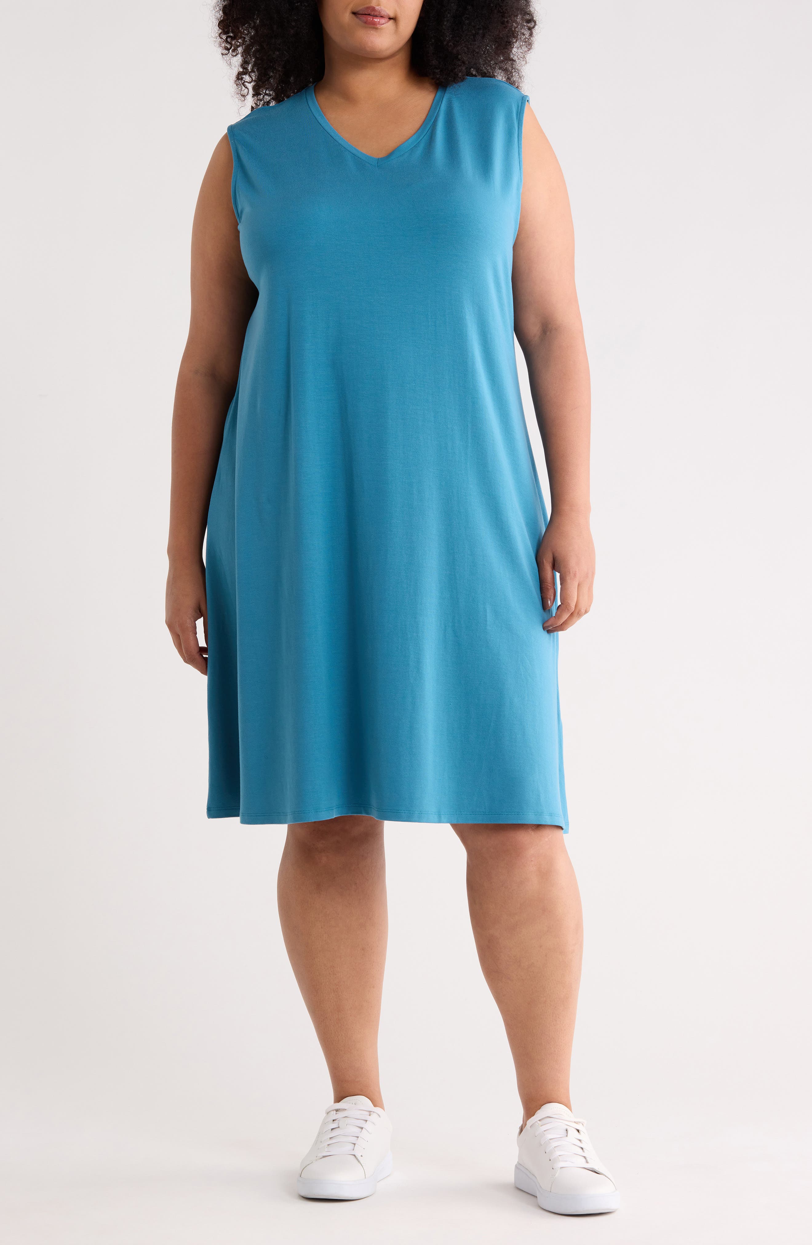 Eileen Fisher Sleeveless Jersey Shift Dress