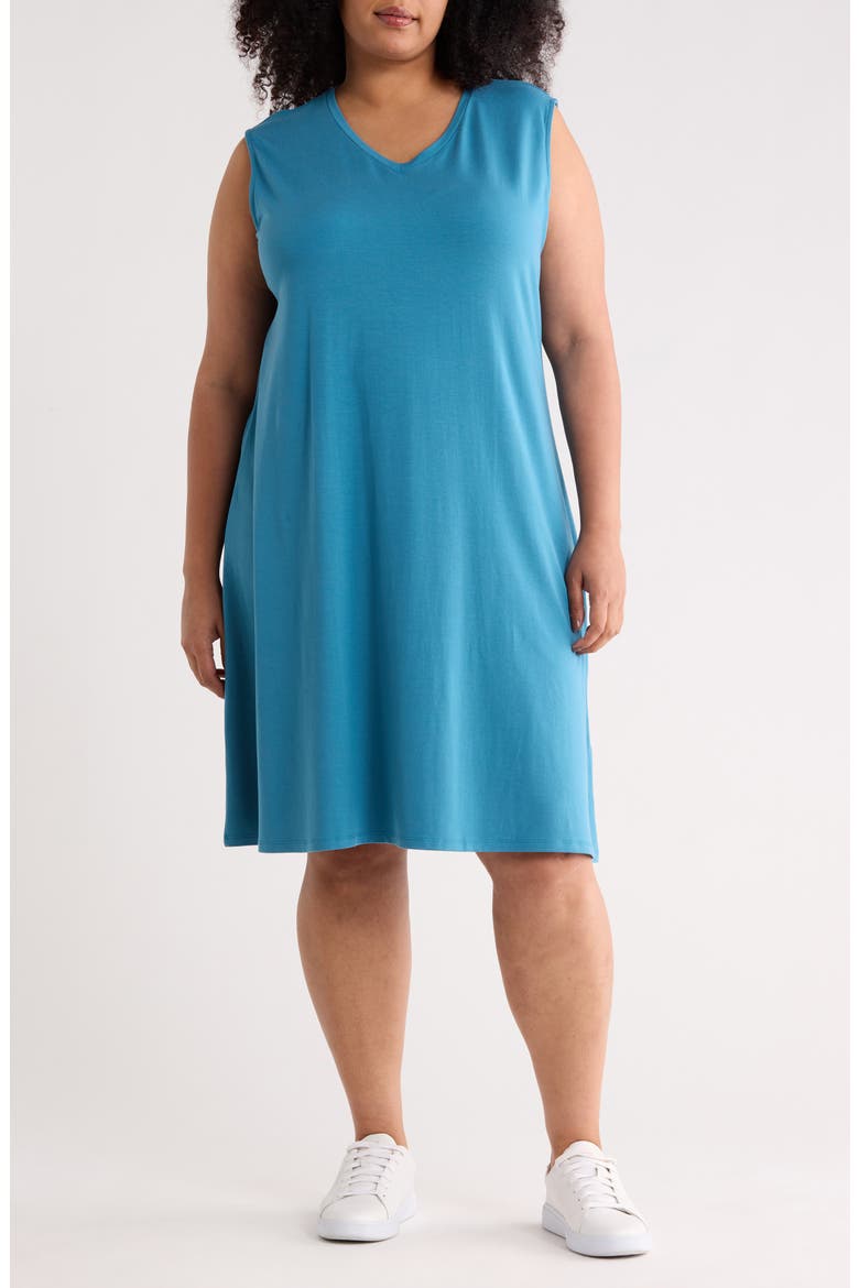 Sleeveless Jersey Shift Dress, Main, color, DEEP DIVE