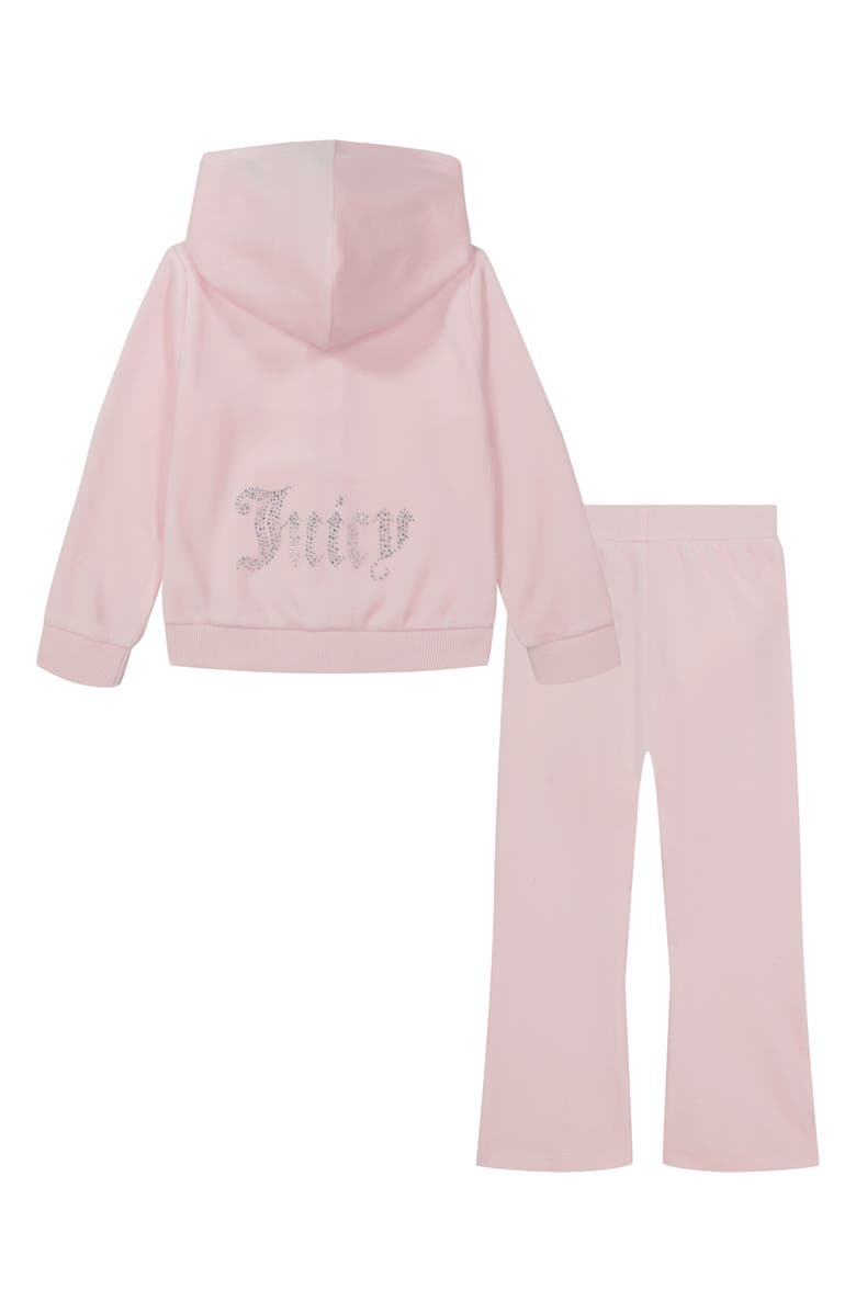Juicy Couture Velour Zip Hoodie & Flare Pants Set, Alternate, color, 
