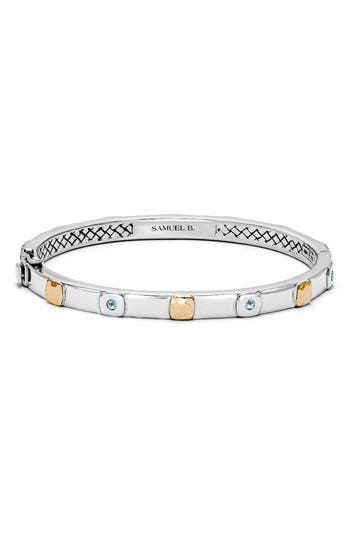 Samuel B. Semiprecious Stone Two-tone Bangle Bracelet In Blue