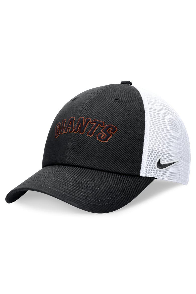 Men's Nike Black San Francisco Giants Evergreen Wordmark Trucker Adjustable Hat, Main, color, Black