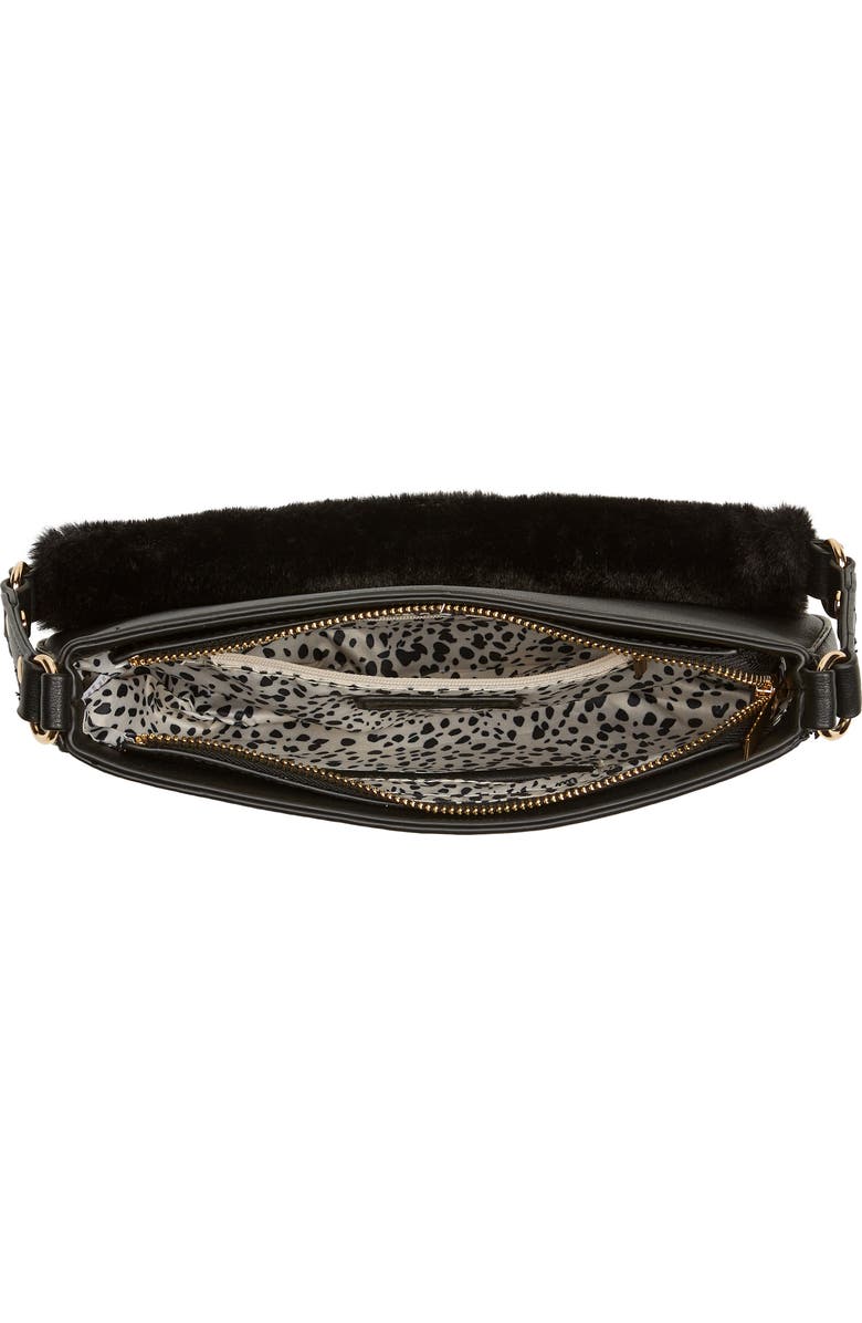 Mali + Lili Scarlett Faux Fur Strap Baguette Bag, Alternate, color,