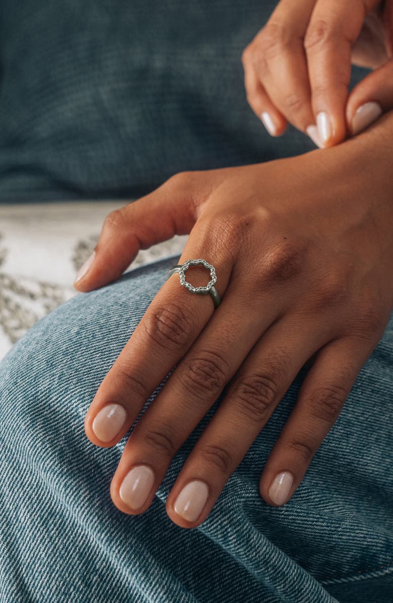 Sterling Forever Marisole Cubic Zirconia Ring, Alternate, color, Silver