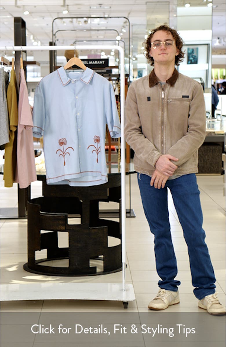 Keats Embroidered Short Sleeve Button-Up Shirt, sales video thumbnail