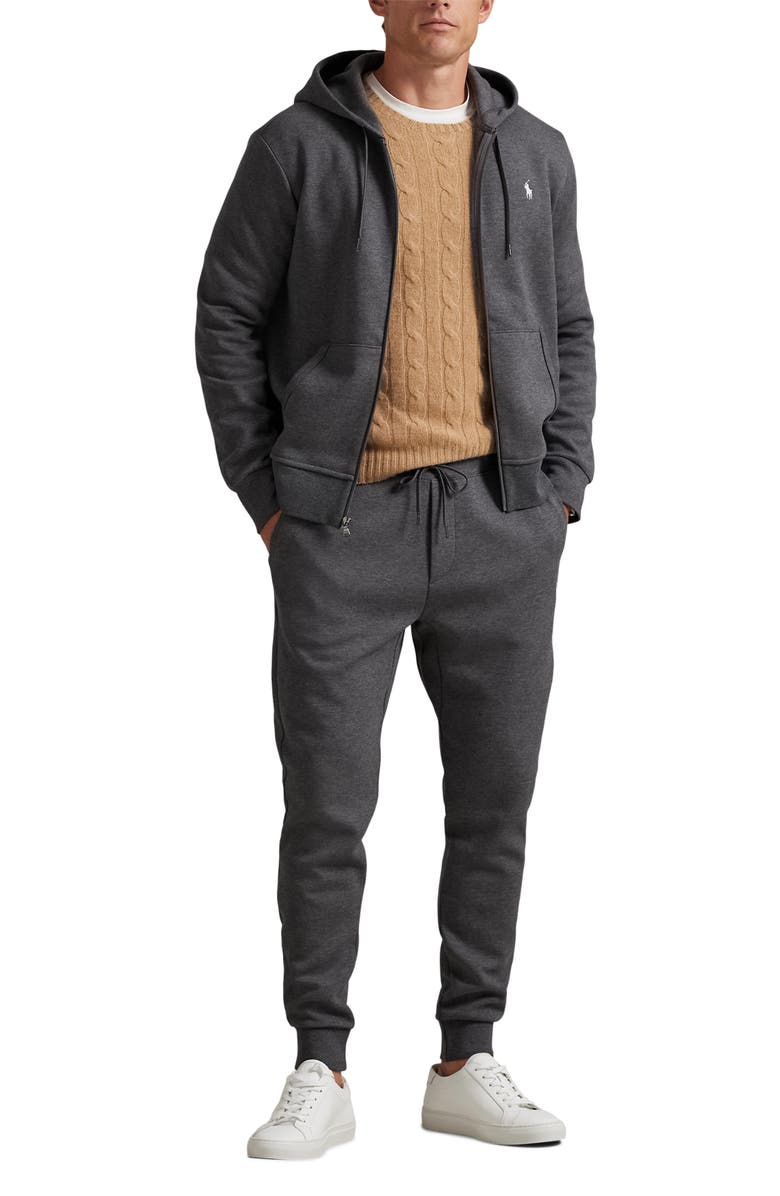 Polo Ralph Lauren Double Knit Zip-Up Hoodie, Alternate, color, Barclay Heather