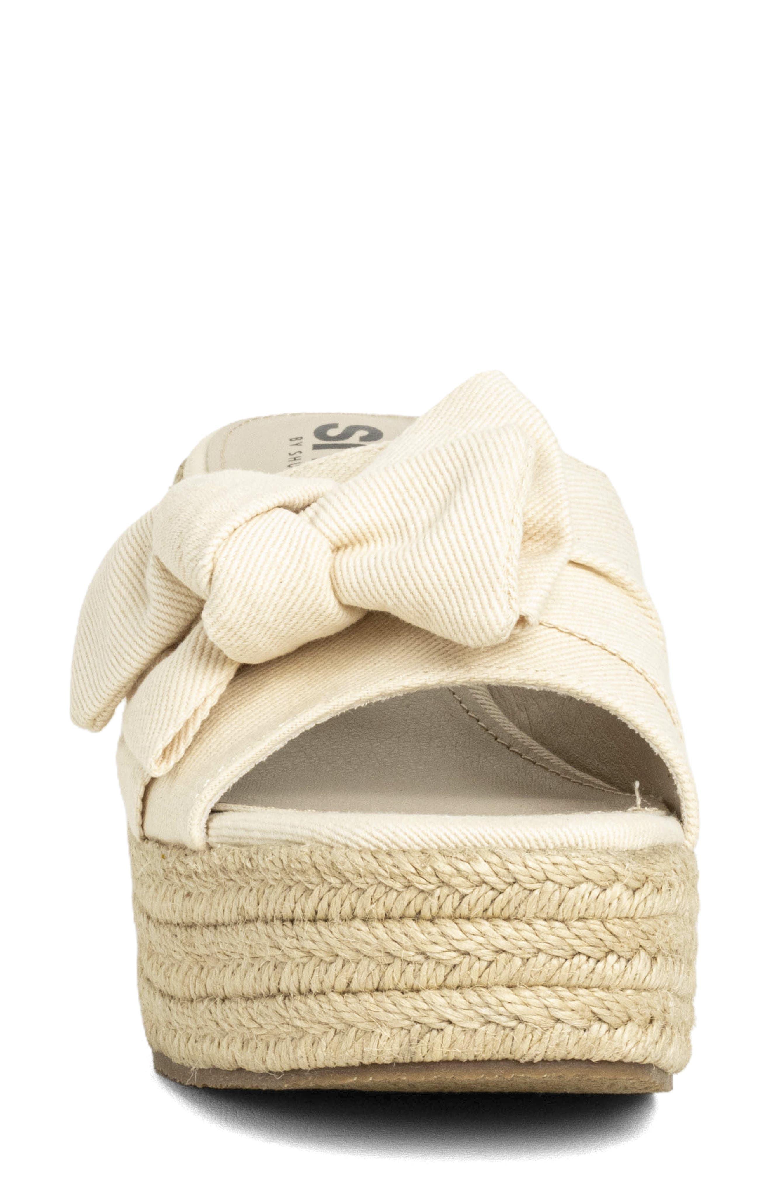 Ingrid Platform Espadrille Slide Sandal, Alternate, color, BONE