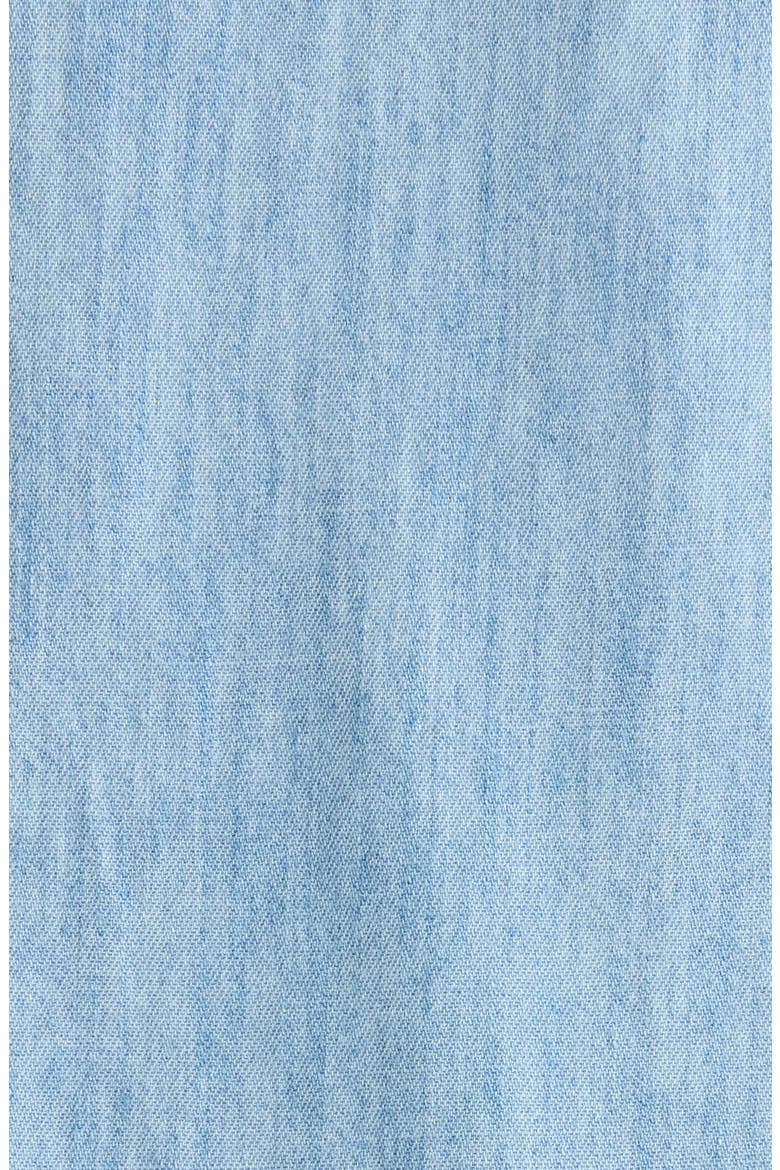 Ruffle Eyelet Chambray Popover Top, Alternate, color, LIGHT WASH