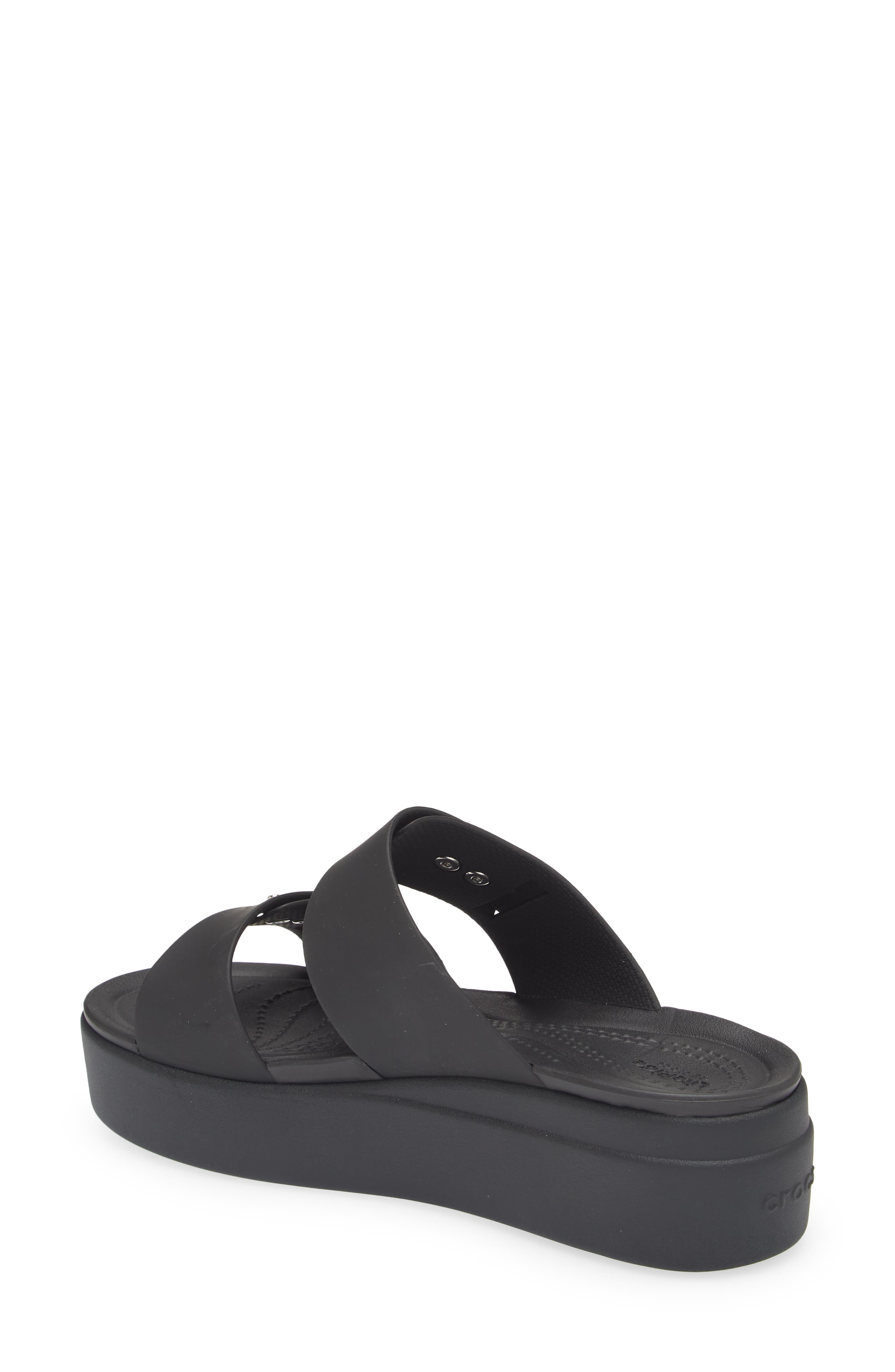 CROCS Brooklyn Wedge Slide Sandal, Alternate, color, Black