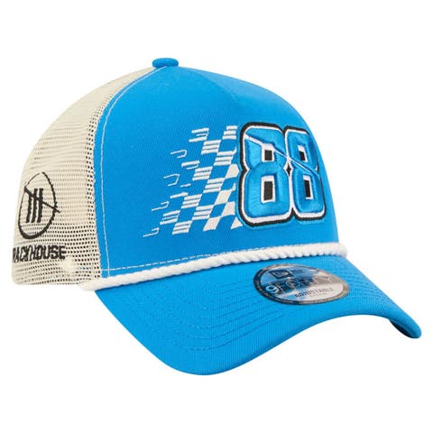 Men's New Era  Blue Connor Zilisch Trackhouse Driver Number A-Frame 9FORTY Trucker Rope Adjustable Hat
