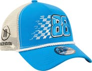 New Era Men's New Era Blue Connor Zilisch Trackhouse Driver Number A-Frame 9FORTY Trucker Rope Adjustable Hat