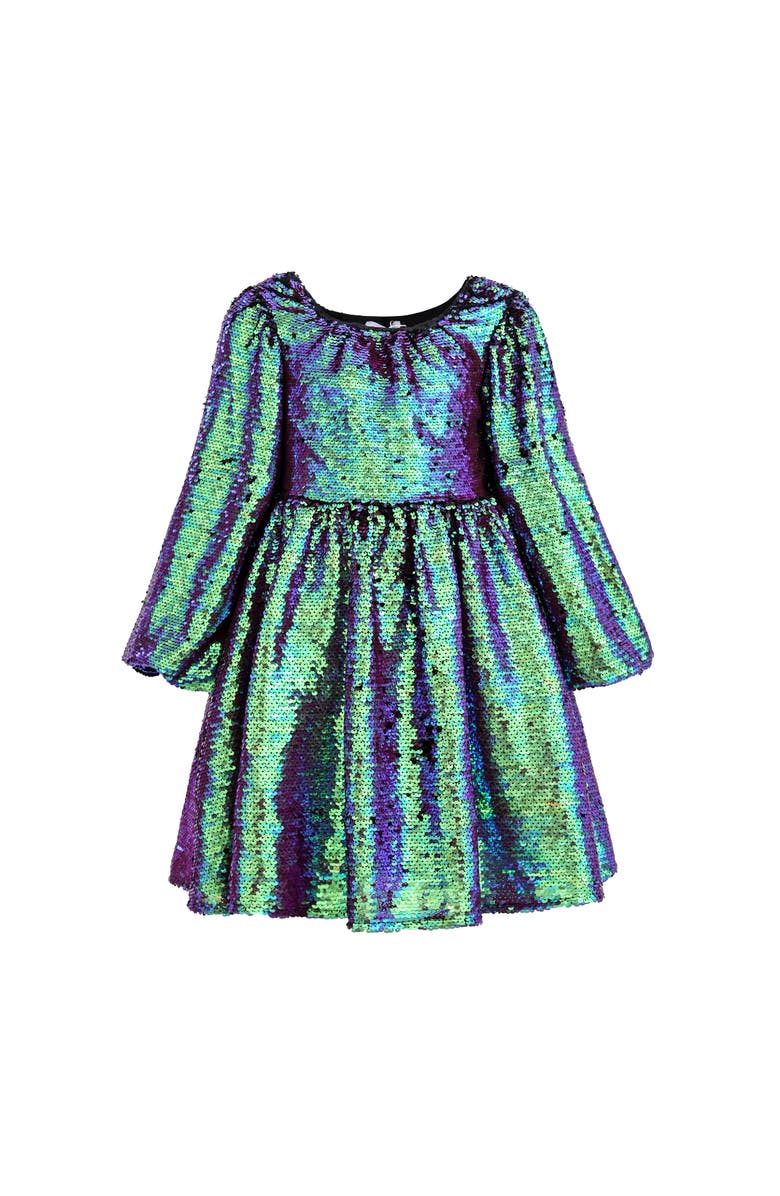 Mimi Tutu Iridescent Sequin Dress, Alternate, color, Green