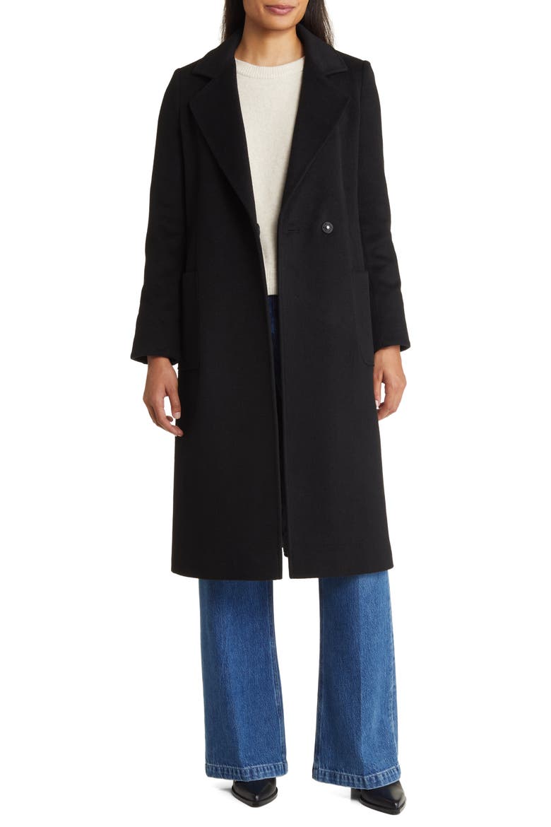 Wool Blend Wrap Coat, Alternate, color, BLACK