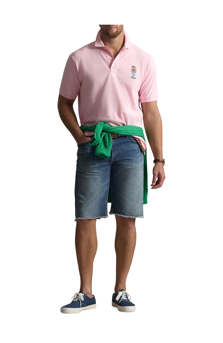 Polo Ralph Lauren Big & Tall Summer Bear Mesh Polo Shirt, Alternate, color, Garden Pink