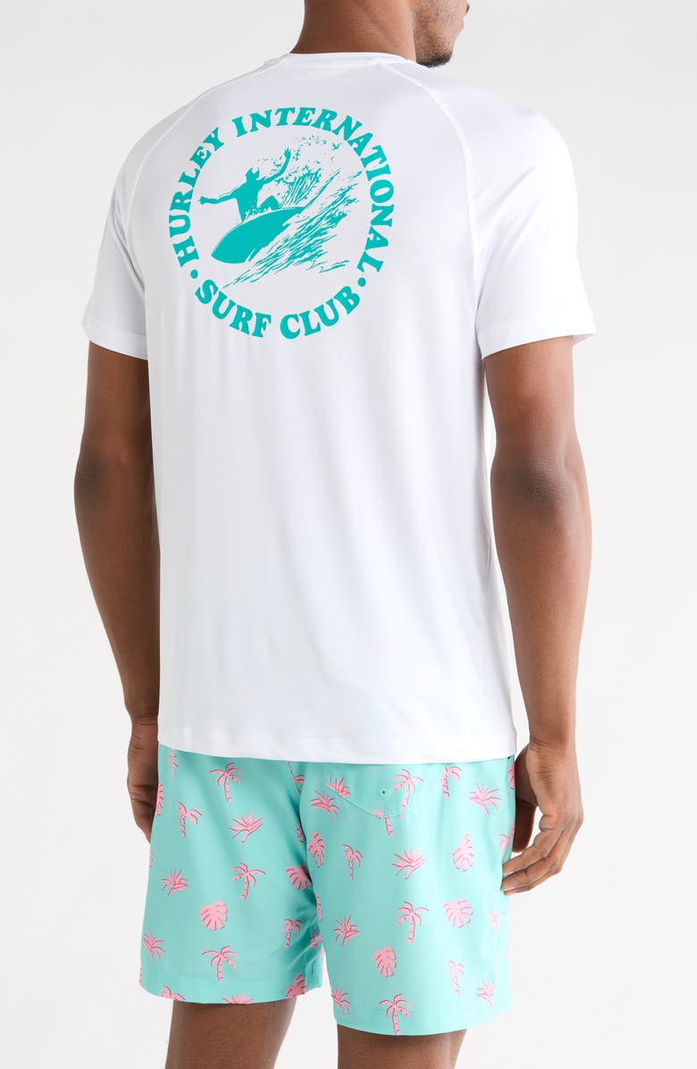 Hurley Surf Club Short Sleeve Swim T-Shirt, Alternate, color, White Traditional