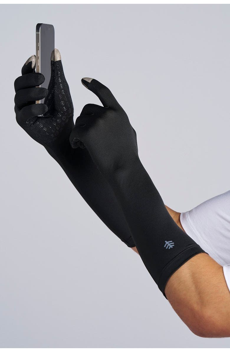 Coolibar Mid-Length UV Sun Glove with Touchscreen Tips - UPF 50+ Sun Protection - Bona, Alternate, color, Black