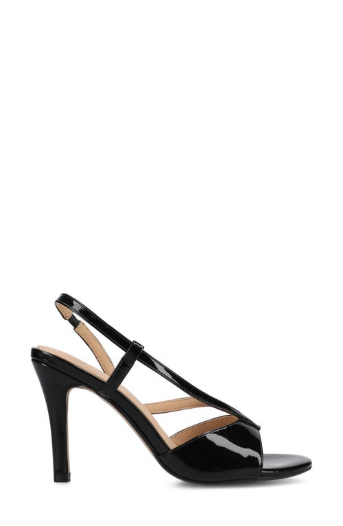 Journee Collection Varra Slingback Sandal In Black Patent