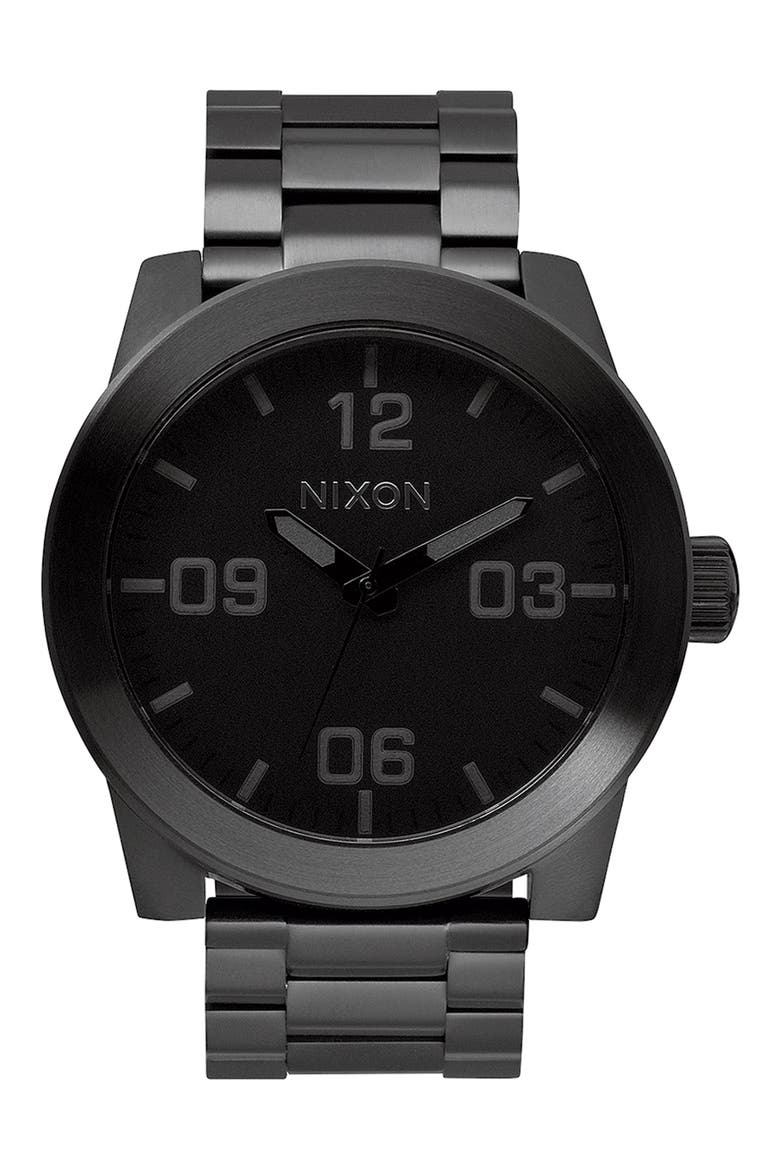 The Corporal Bracelet Watch, 48mm, Main, color, All Black