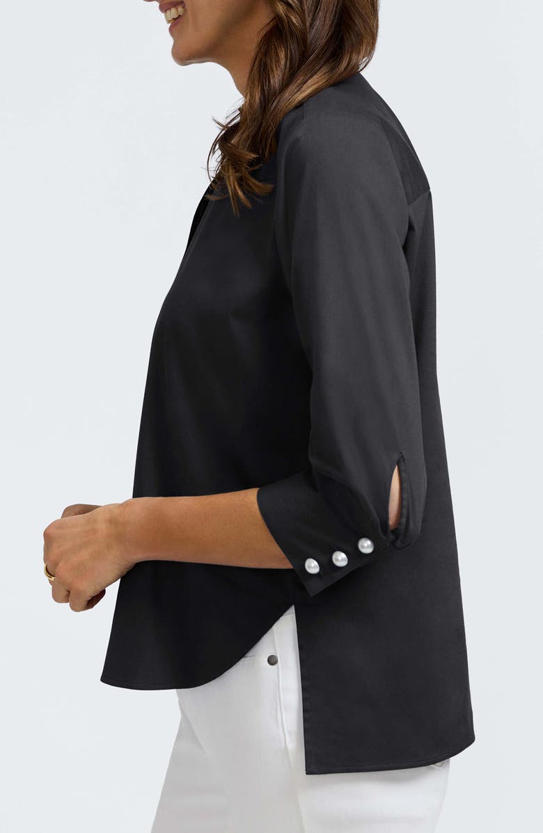 Foxcroft Pearl Three-Quarter Sleeve Button-Up Shirt, Alternate, color,