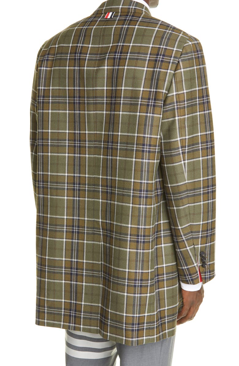Thom Browne Sack Plaid Oversize Wool Sport Coat, Alternate, color, 