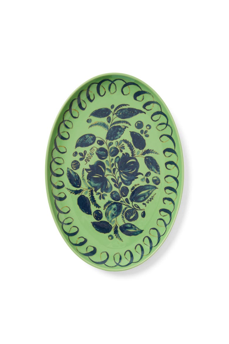 Amalfi Oval Serving Tray, Alternate, color, Green 15.7" x 11"