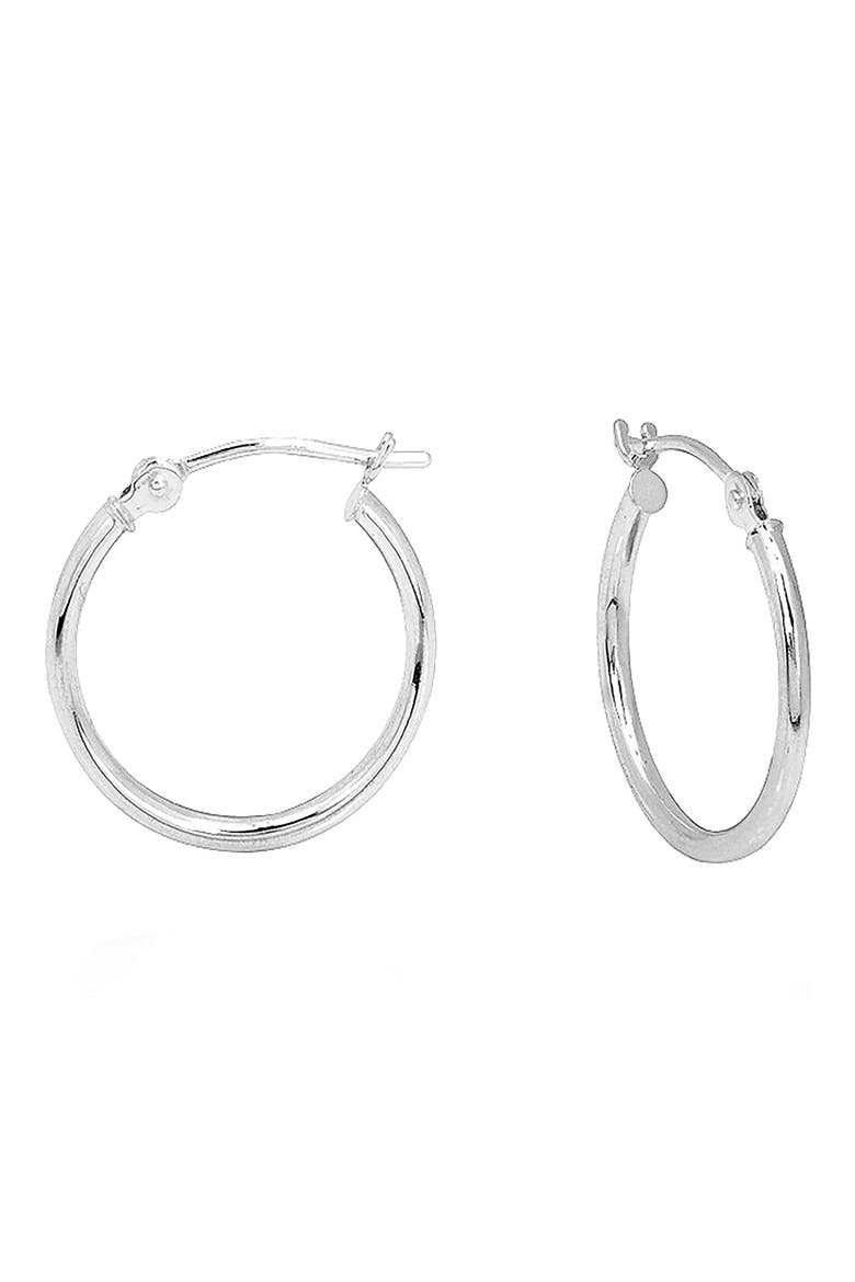 14K White Gold Hoop Earrings, Main, color, WHITE GOLD