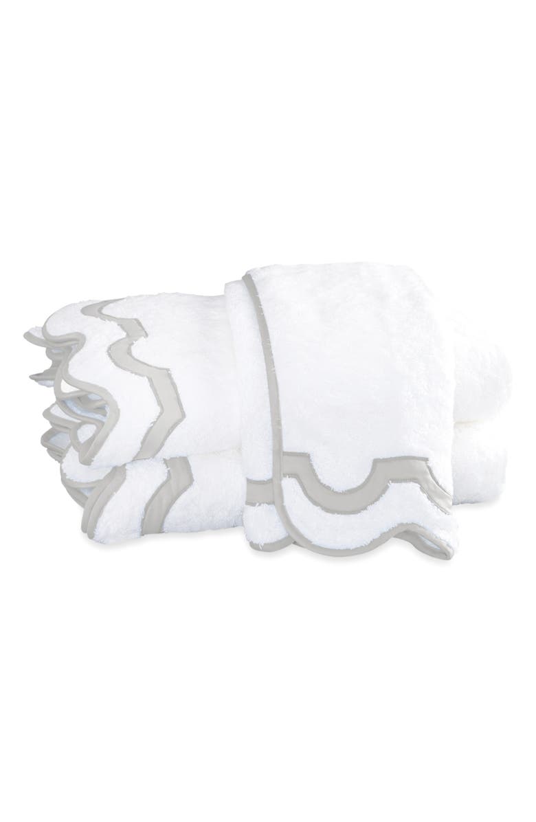 Matouk Mirasol Hand Towel, Main, color, Silver