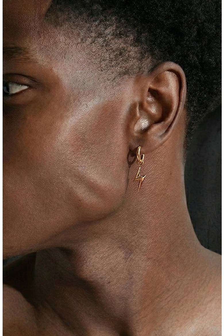 Lightning Single Hoop in Gold, Alternate, color, Gold